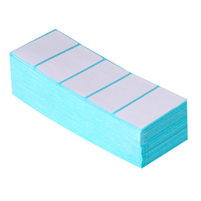 Gepersonaliseerde kleefstof barcode sticker label DT sticker Eco thermische sticker met blauwe glasine voering