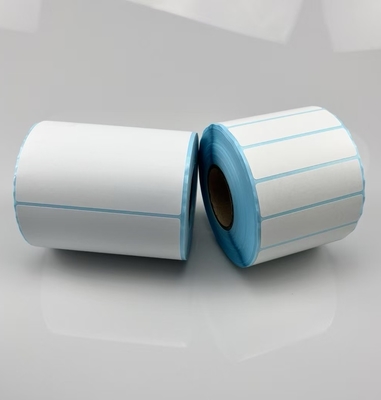 Direct thermische sticker DT sticker voor barcode afdrukken met blauw glasin voering