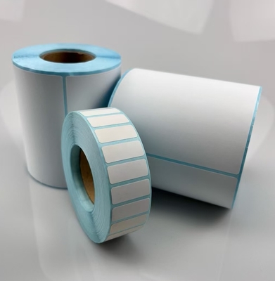 Direct thermische sticker DT sticker voor barcode afdrukken met blauw glasin voering