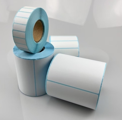 Direct thermische sticker DT sticker voor barcode afdrukken met blauw glasin voering