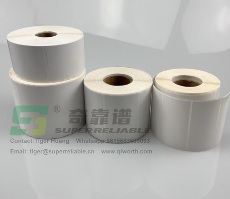 Semi Glossy Paper Kleefstof Barcode Sticker Art Paper Kleefstof Sticker gedrukt door Ribbon