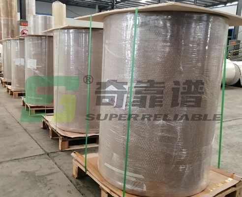 half glanzend papier thermisch overdraagbaar kleefpapier thermisch overdraagbaar papier kleefpapier labelstock jumbo roll HM1133