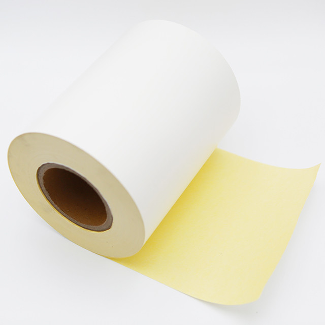 Vellumpapiermateriaal bedekt met thermisch overdrachtspapierlijm met gele glasin voering HM2533H